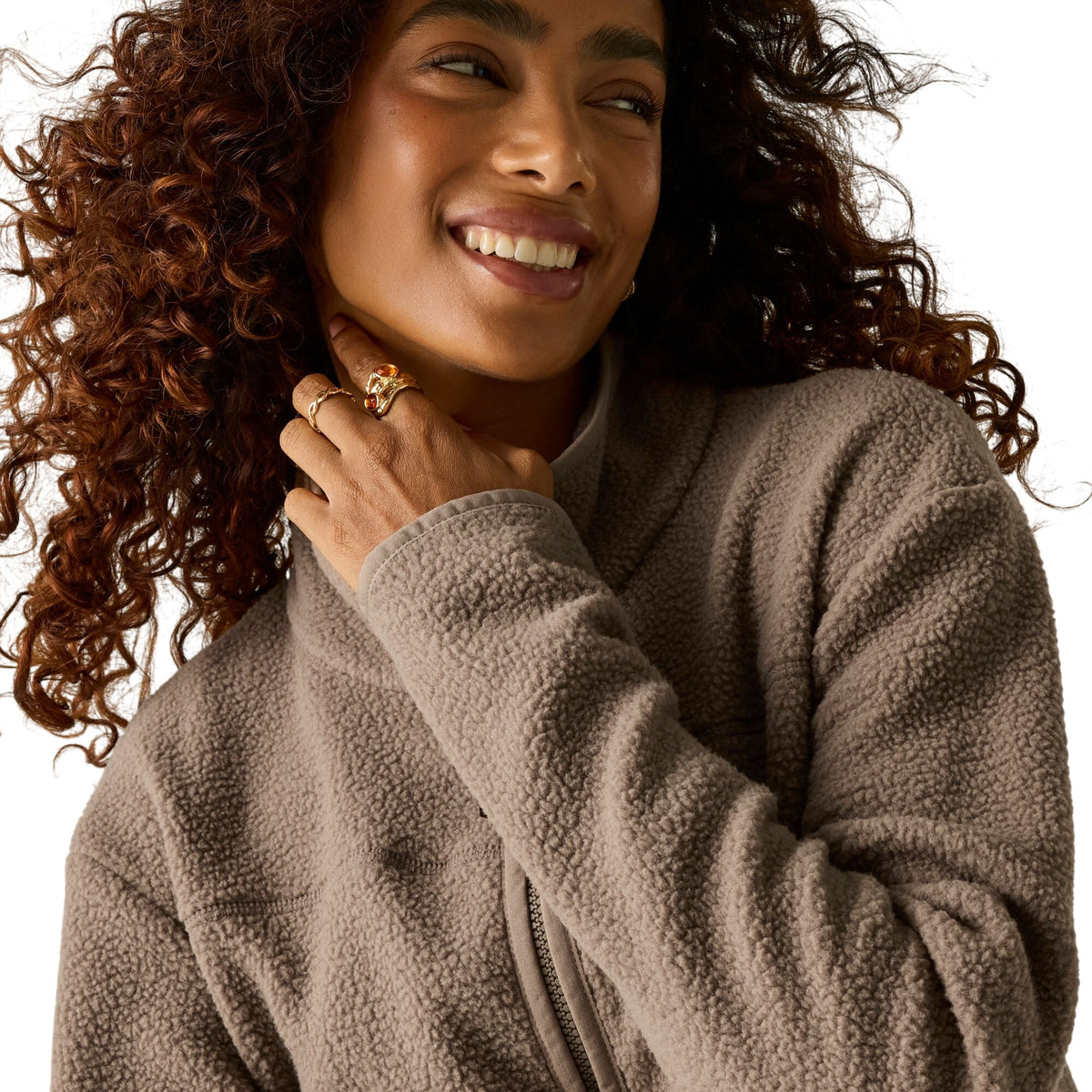 Mocha - Lifestyle - Regatta Womens-Ladies Frankie Borg Full Zip Fleece Jacket