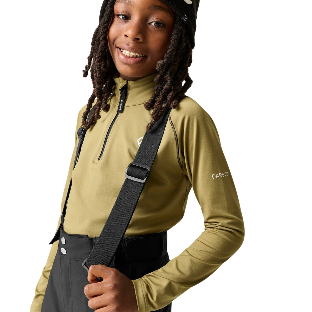 Black - Close up - Dare 2B Childrens-Kids Outmove III Ski Trousers