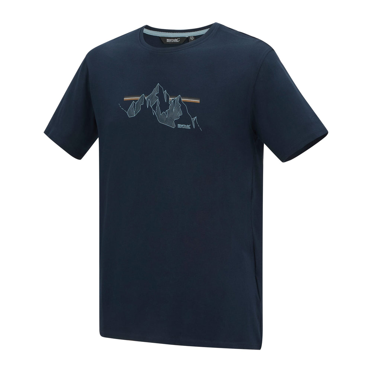 Navy - Side - Regatta Mens Cline IX Mountain T-Shirt