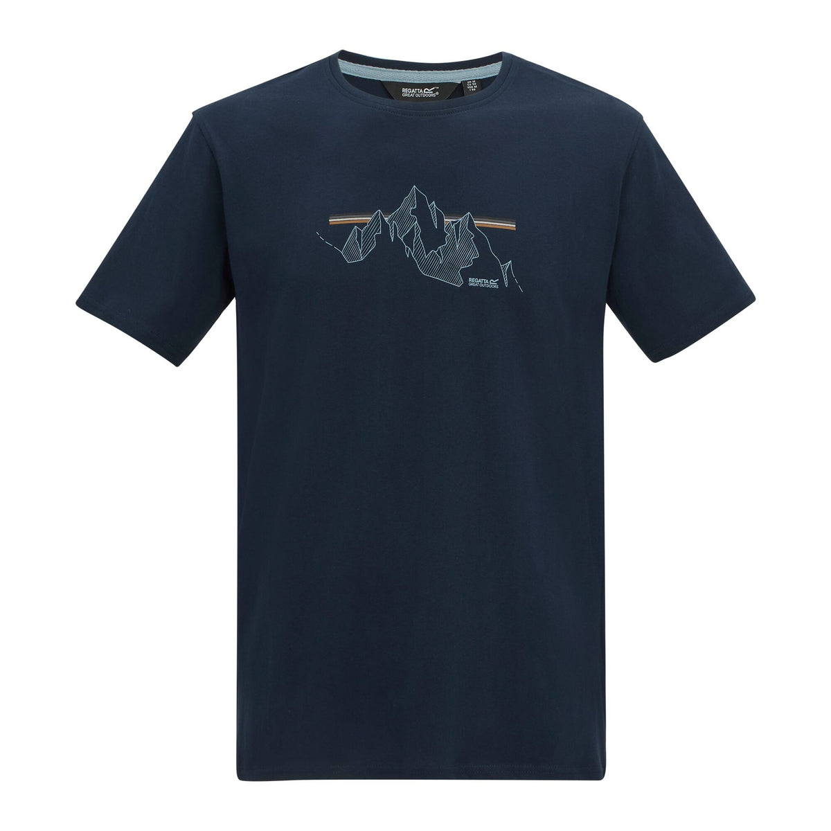 Navy - Front - Regatta Mens Cline IX Mountain T-Shirt