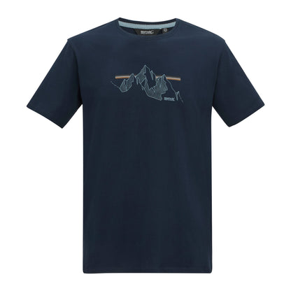 Navy - Front - Regatta Mens Cline IX Mountain T-Shirt