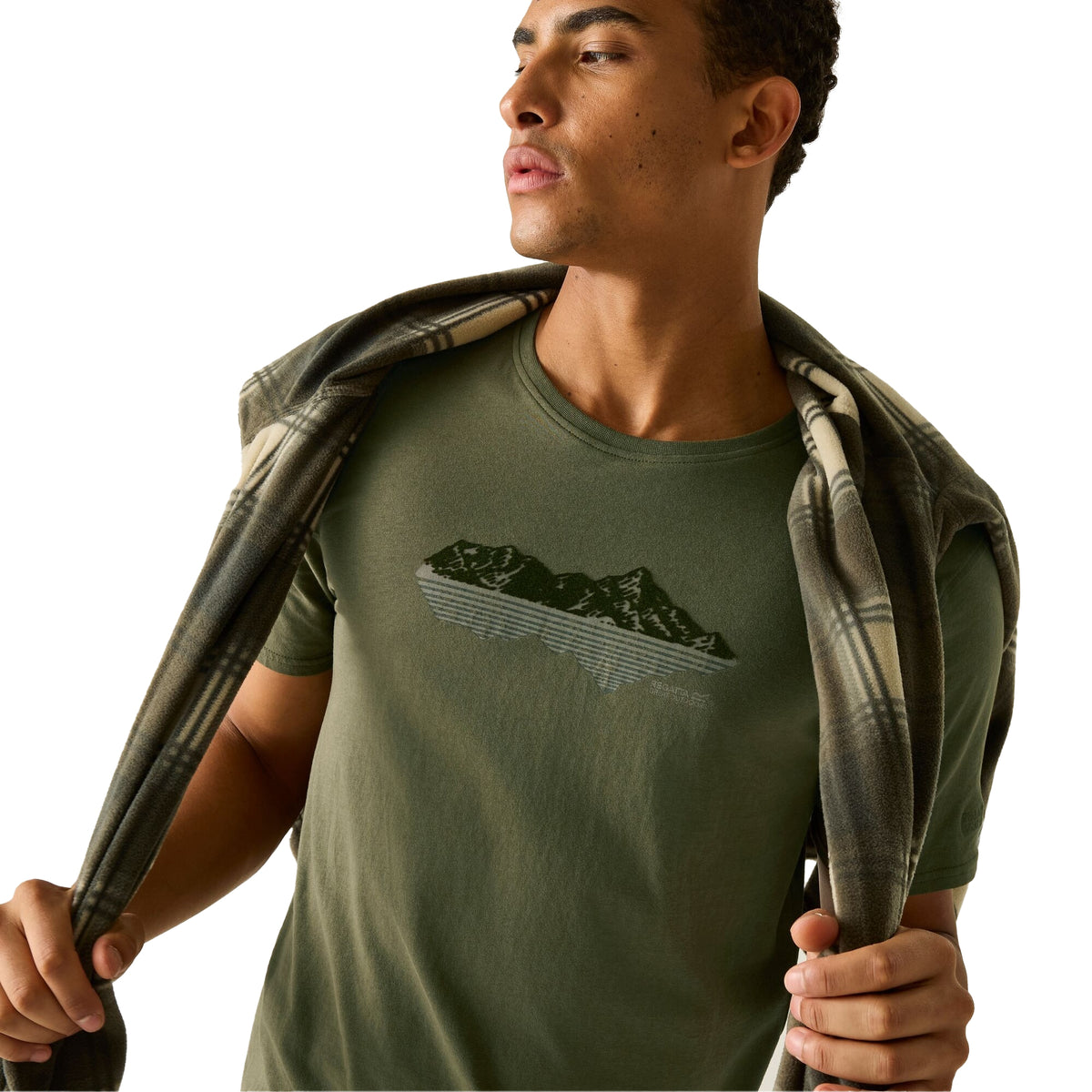 Dark Khaki - Side - Regatta Mens Cline IX Mountain Reflection T-Shirt
