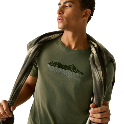 Dark Khaki - Side - Regatta Mens Cline IX Mountain Reflection T-Shirt