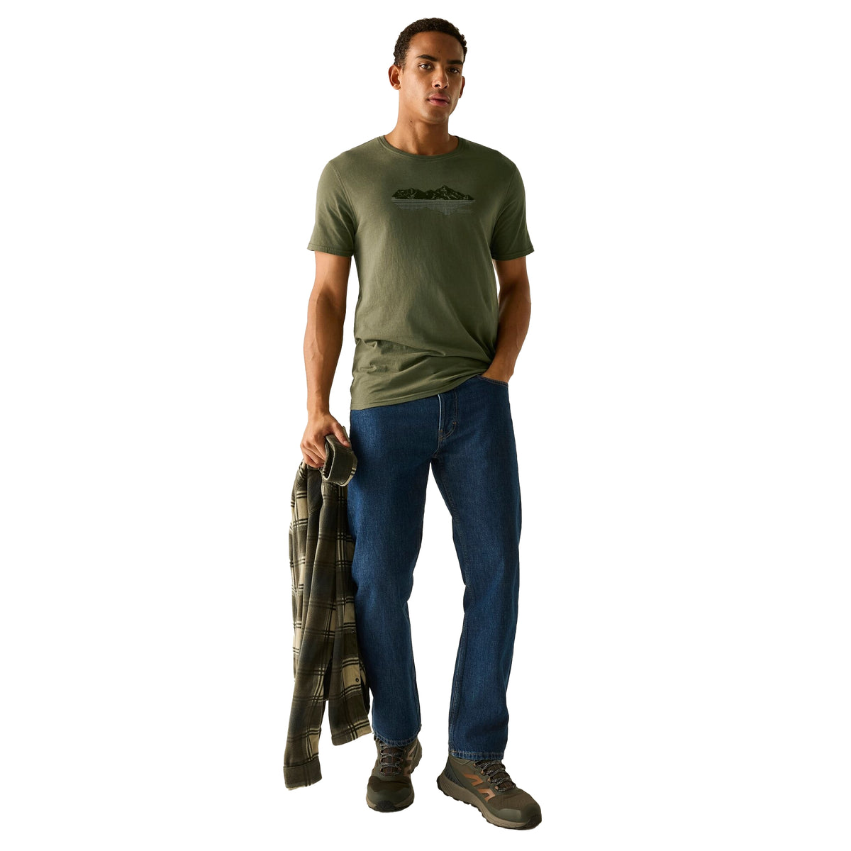 Dark Khaki - Lifestyle - Regatta Mens Cline IX Mountain Reflection T-Shirt
