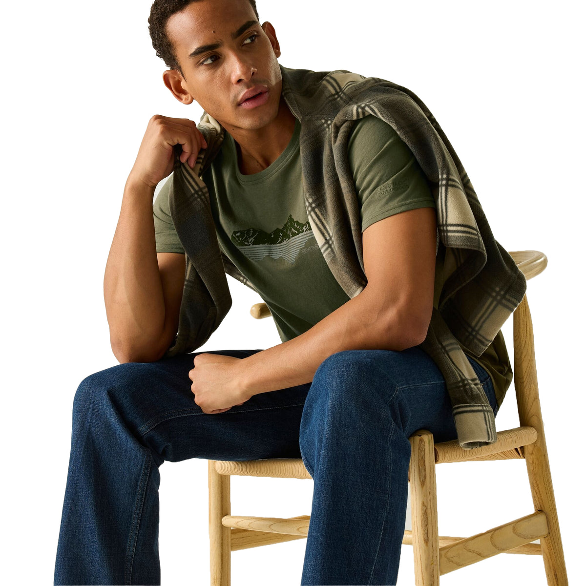 Dark Khaki - Pack Shot - Regatta Mens Cline IX Mountain Reflection T-Shirt