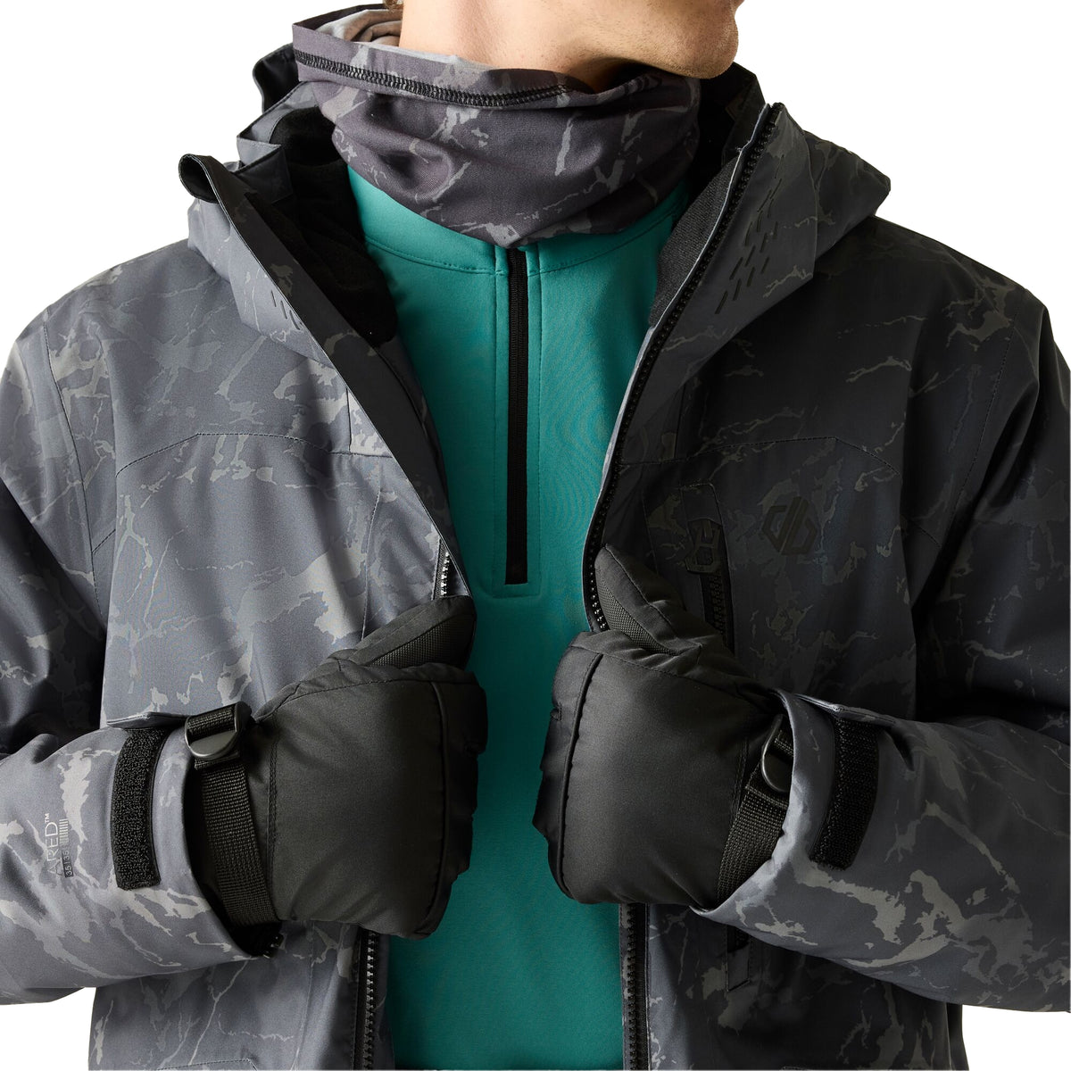 Black - Close up - Dare 2B Mens Dart Ski Gloves