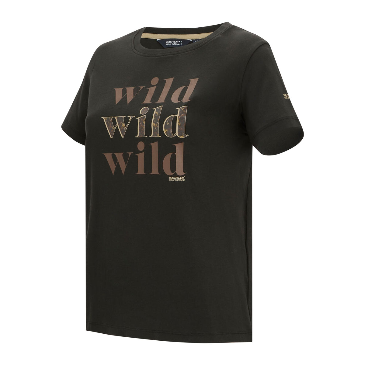 Black - Side - Regatta Womens-Ladies Filandra VX Wild Leopard Print T-Shirt