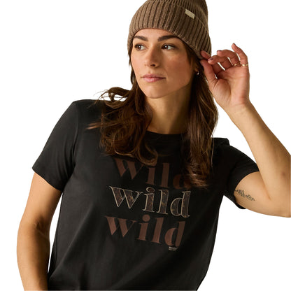 Black - Pack Shot - Regatta Womens-Ladies Filandra VX Wild Leopard Print T-Shirt