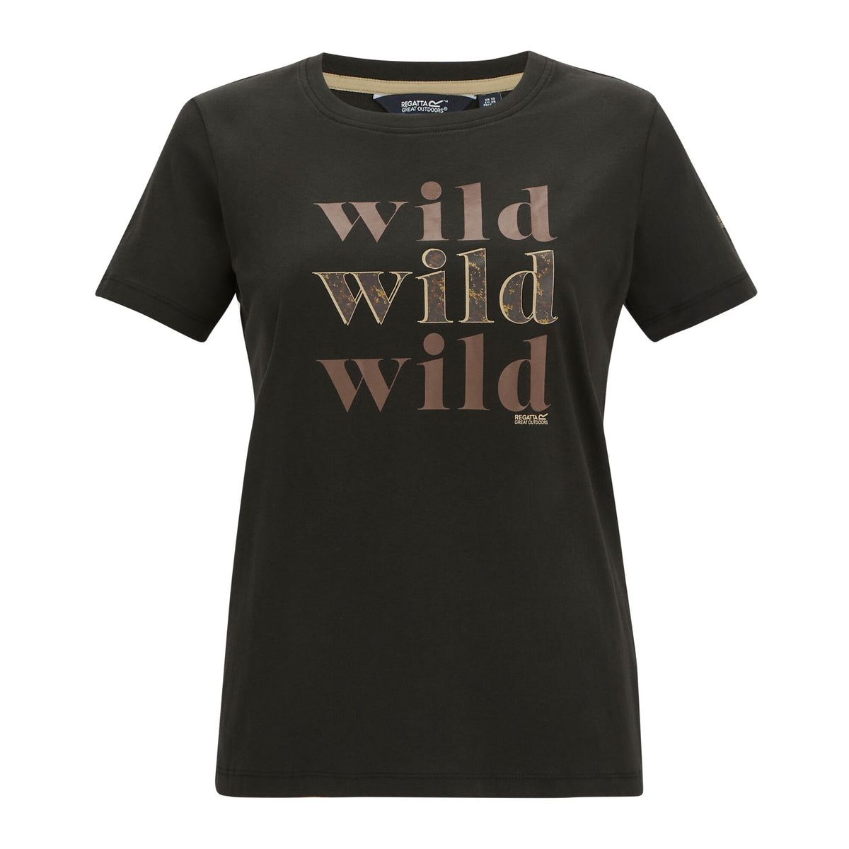 Black - Front - Regatta Womens-Ladies Filandra VX Wild Leopard Print T-Shirt