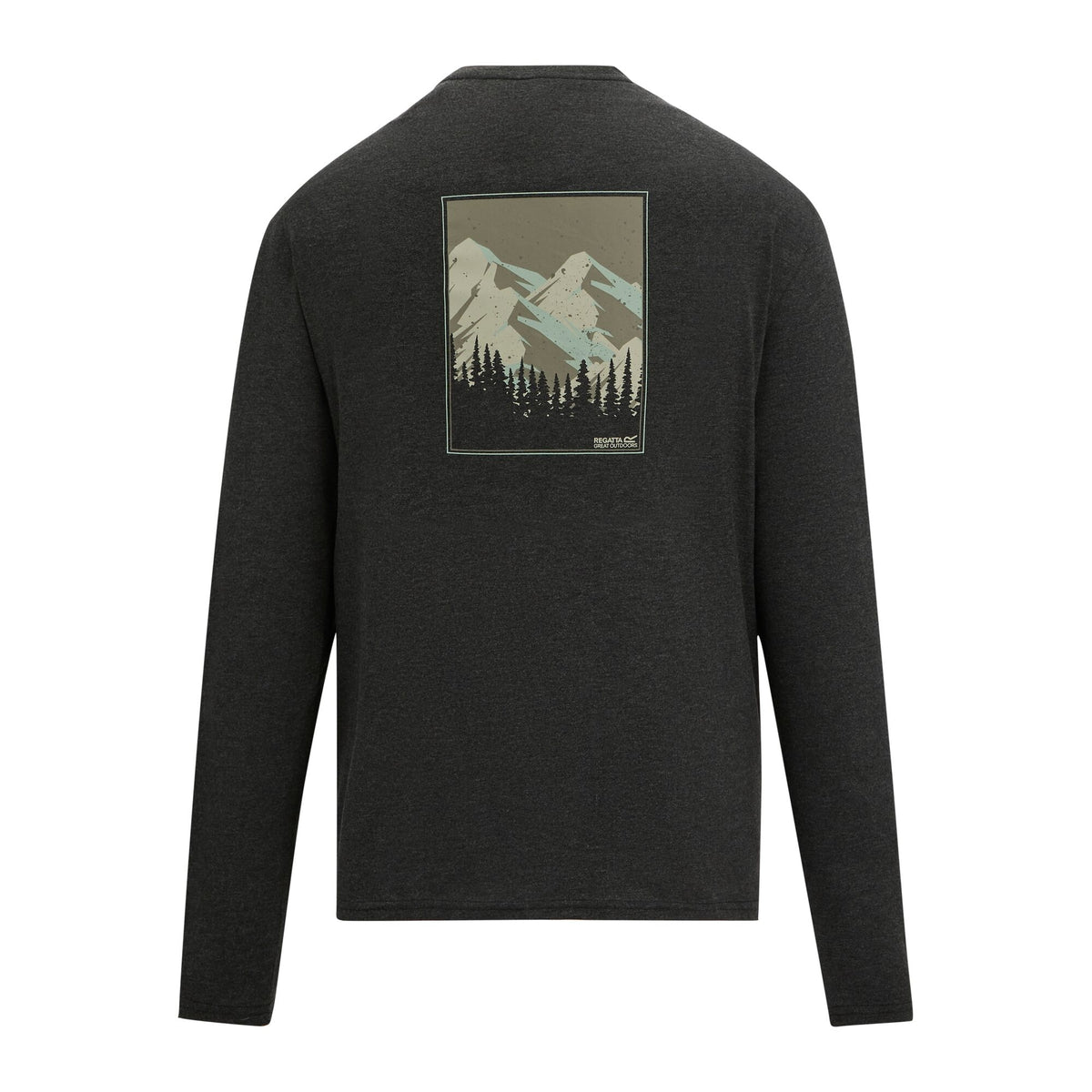 Black - Back - Regatta Mens Maylow Retro Poster Back Print Long-Sleeved T-Shirt
