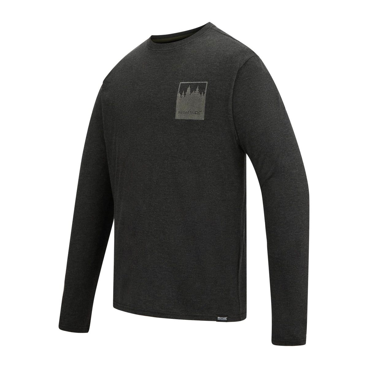 Black - Side - Regatta Mens Maylow Retro Poster Back Print Long-Sleeved T-Shirt