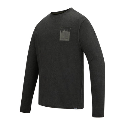 Black - Side - Regatta Mens Maylow Retro Poster Back Print Long-Sleeved T-Shirt