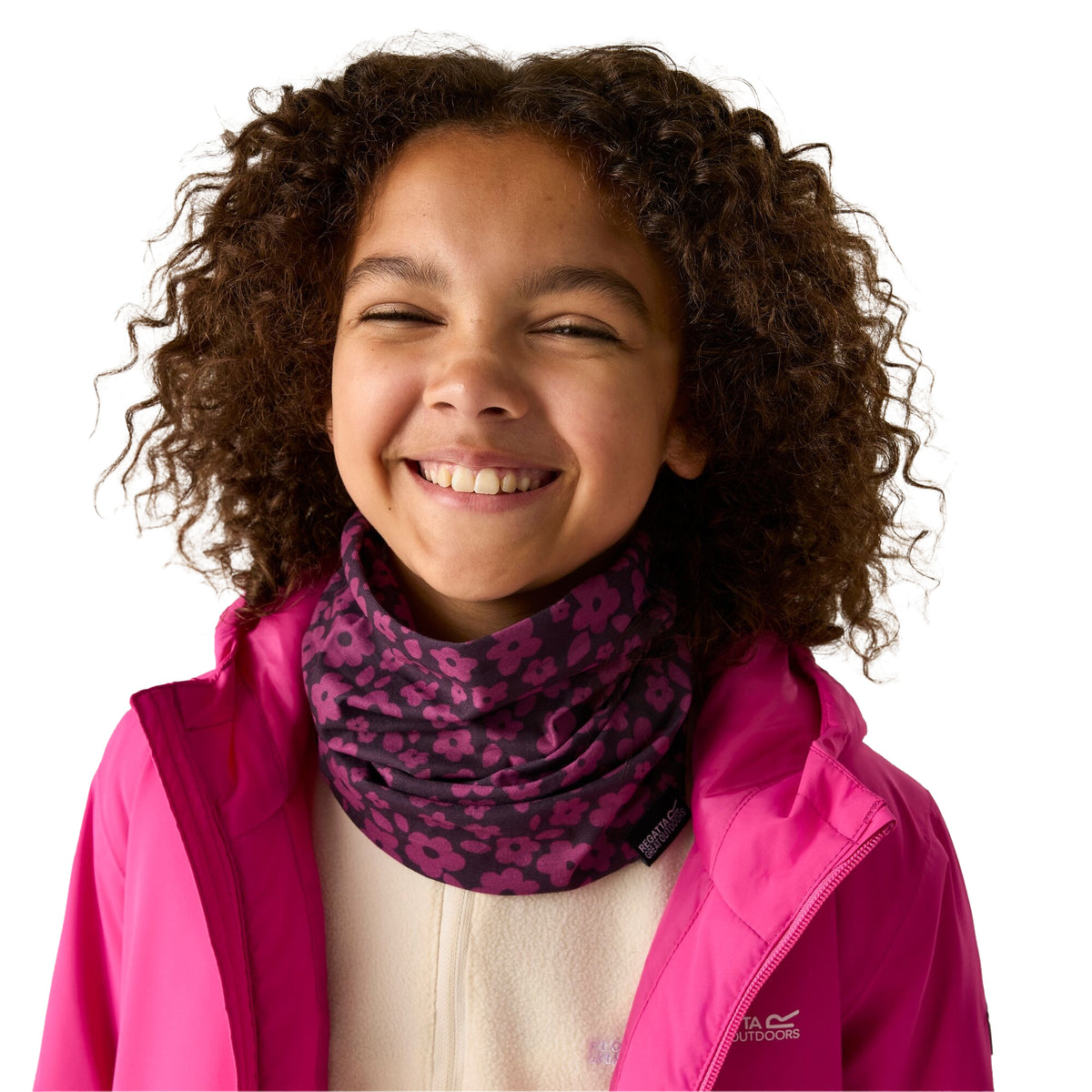 Violet Fig - Pack Shot - Regatta Childrens-Kids Multitube II Floral Snood
