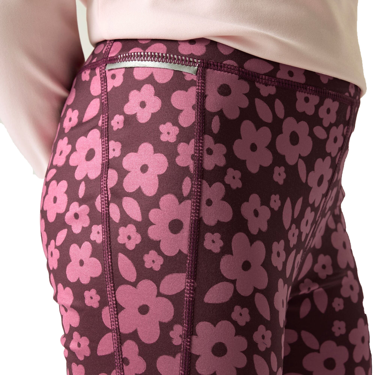 Fig Violet - Pack Shot - Regatta Childrens-Kids Barlia Floral All-Over Print Leggings
