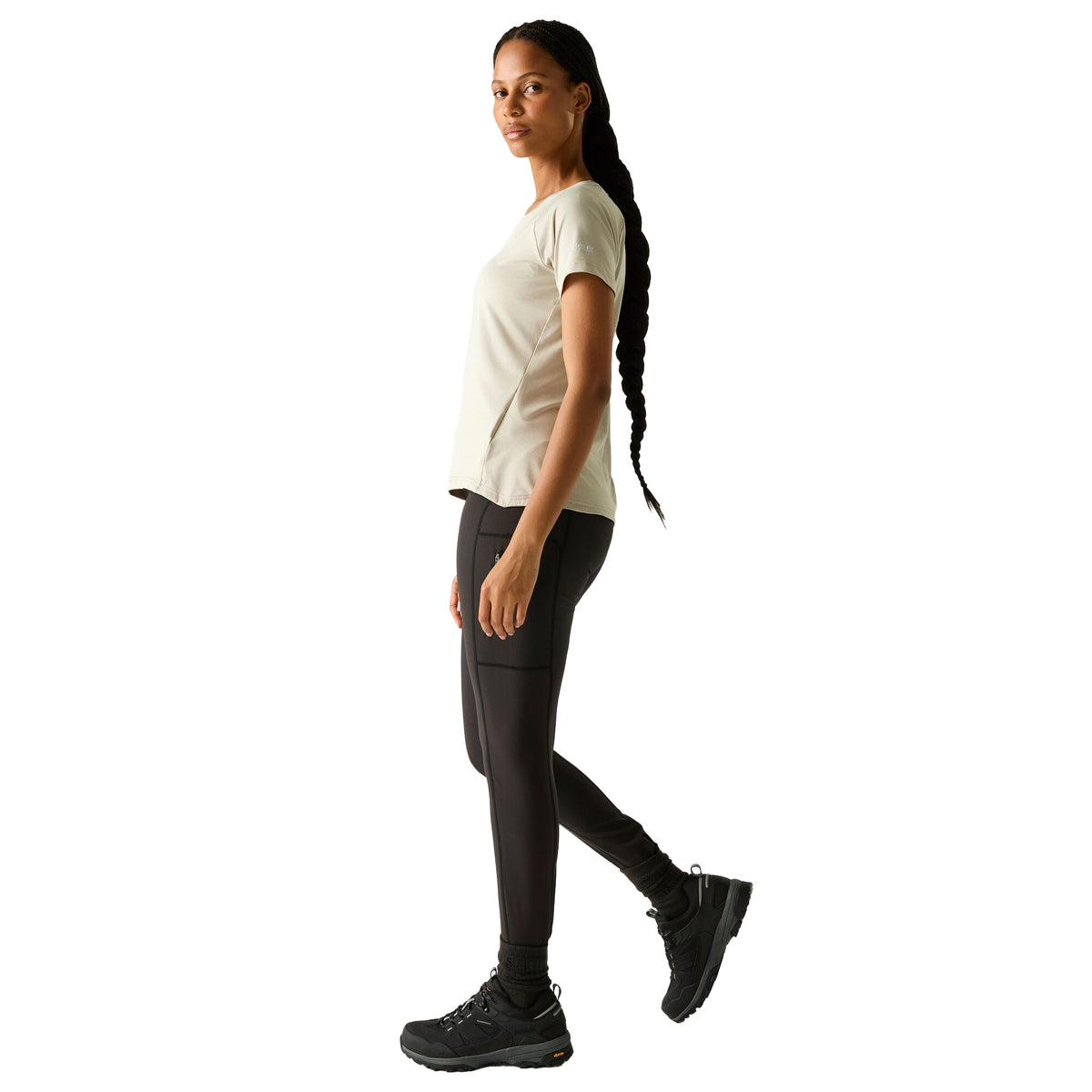 Navy - Front - Regatta Womens-Ladies Monira Water Repellent Hiking Leggings