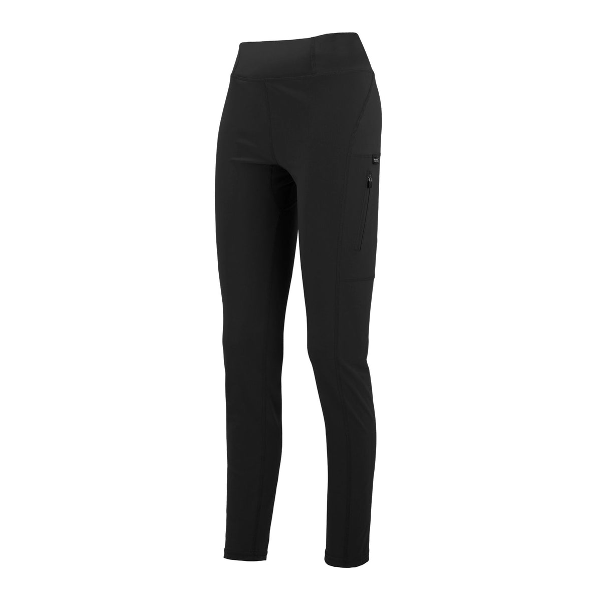 Black - Side - Regatta Womens-Ladies Monira Water Repellent Hiking Leggings