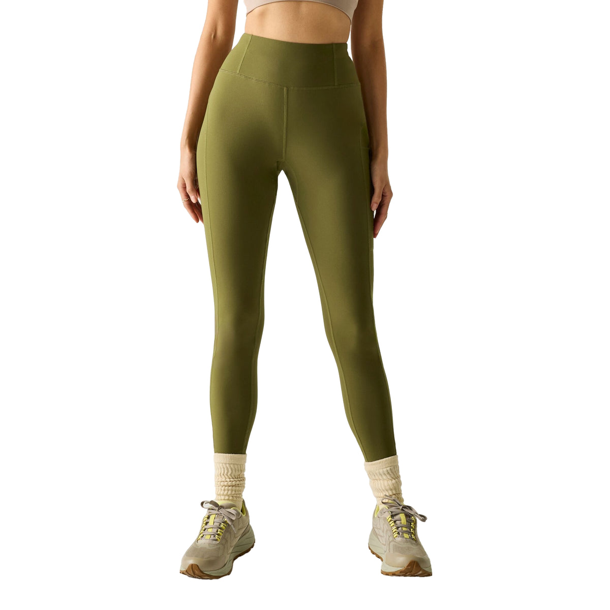 Olive Night - Close up - Regatta Womens-Ladies Monira Water Repellent Hiking Leggings