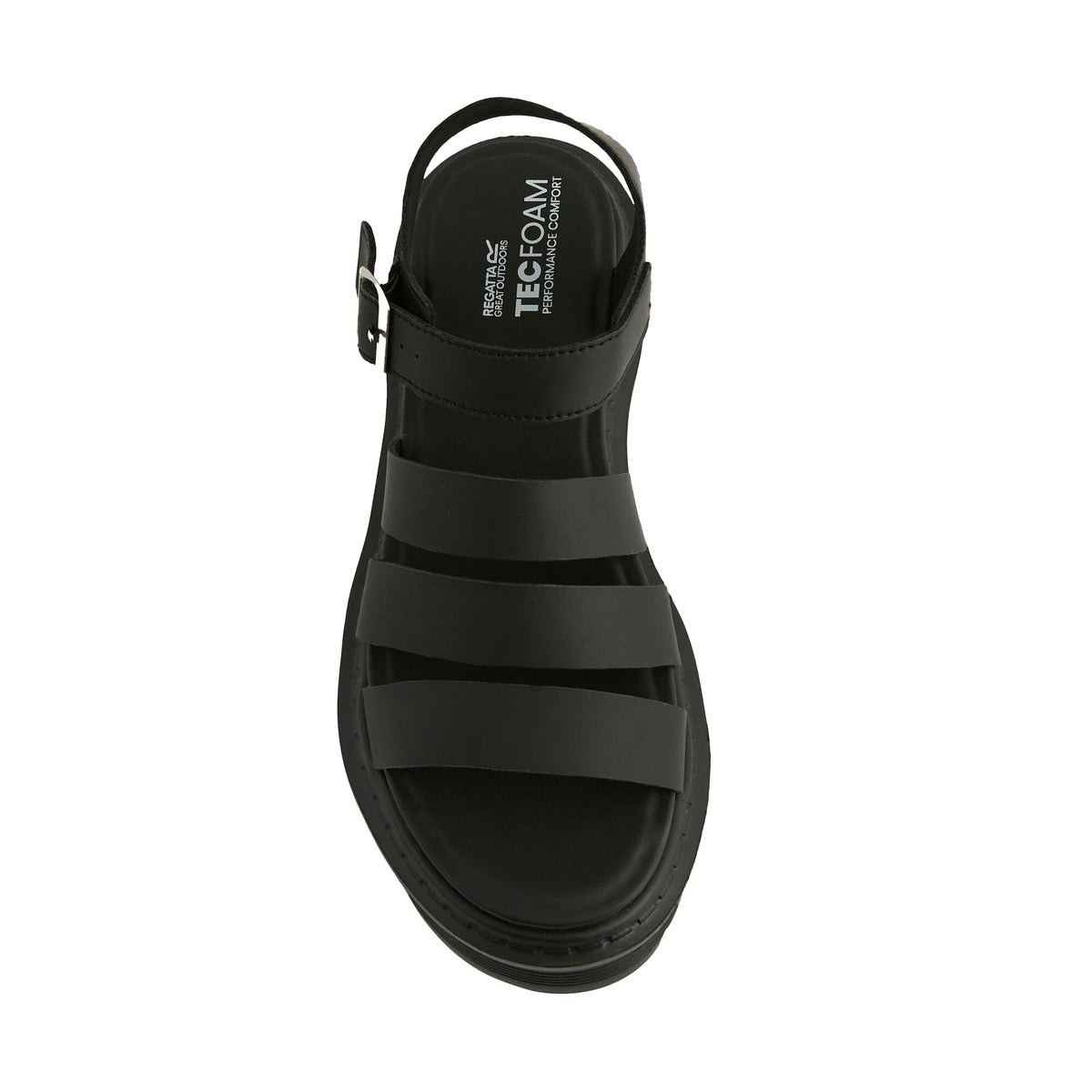 Black - Side - Regatta Womens-Ladies Porto Sandals