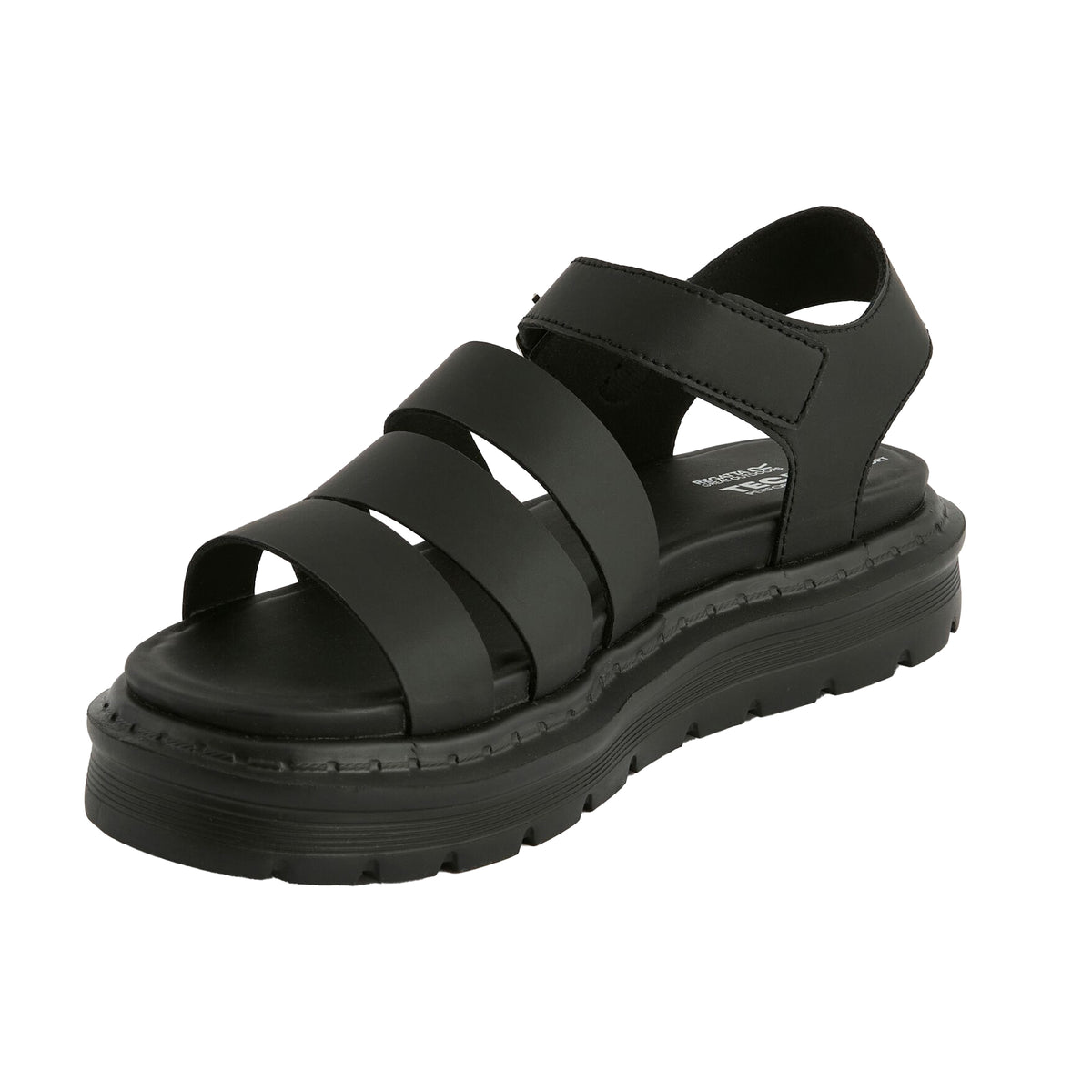 Black - Pack Shot - Regatta Womens-Ladies Porto Sandals