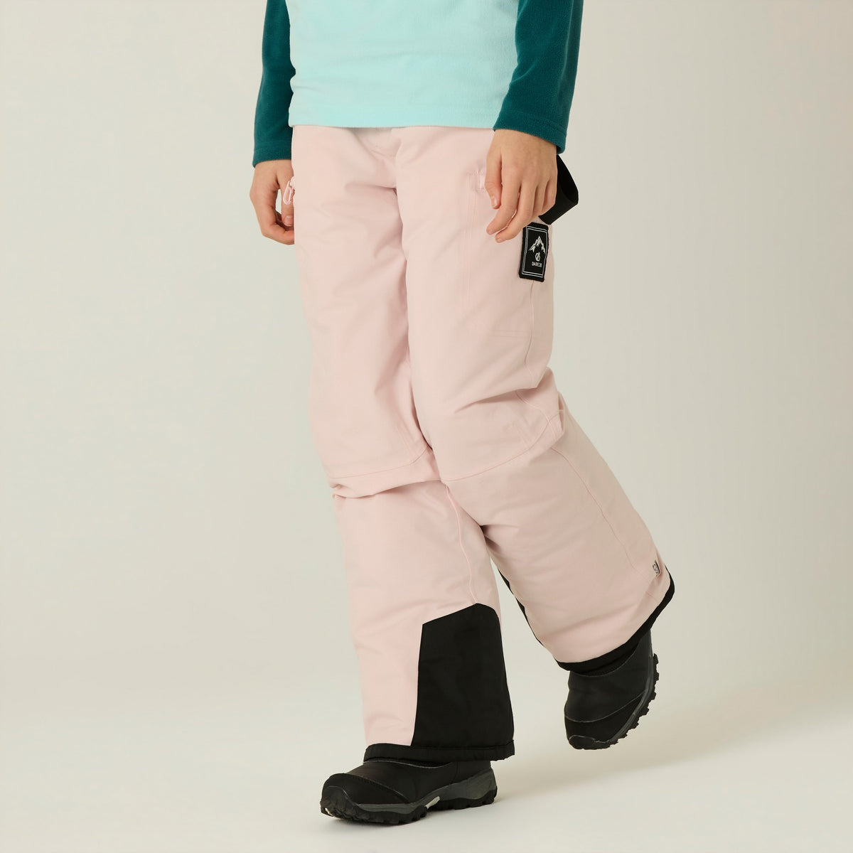 Pink Haze - Close up - Dare 2B Childrens-Kids Pow III Insulated Ski Trousers