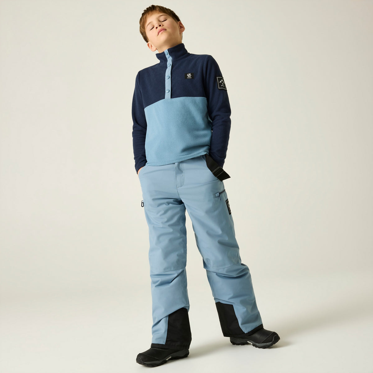 Dusky Blue - Lifestyle - Dare 2B Childrens-Kids Pow III Insulated Ski Trousers