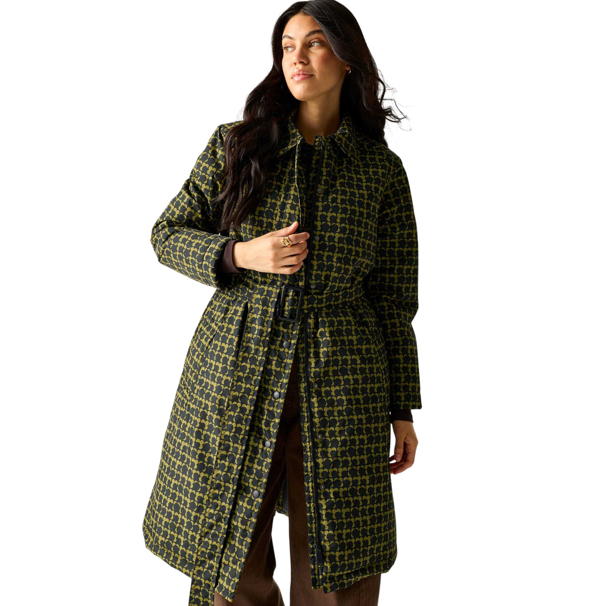 Black-Olive - Pack Shot - Regatta Womens-Ladies Orla Eclipse Waterproof Mackintosh