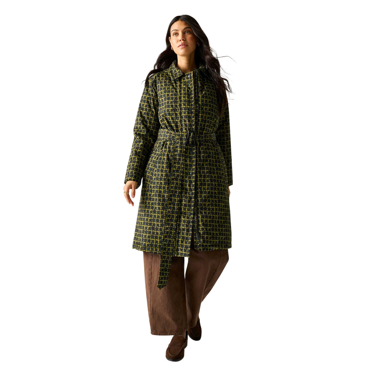 Black-Olive - Front - Regatta Womens-Ladies Orla Eclipse Waterproof Mackintosh