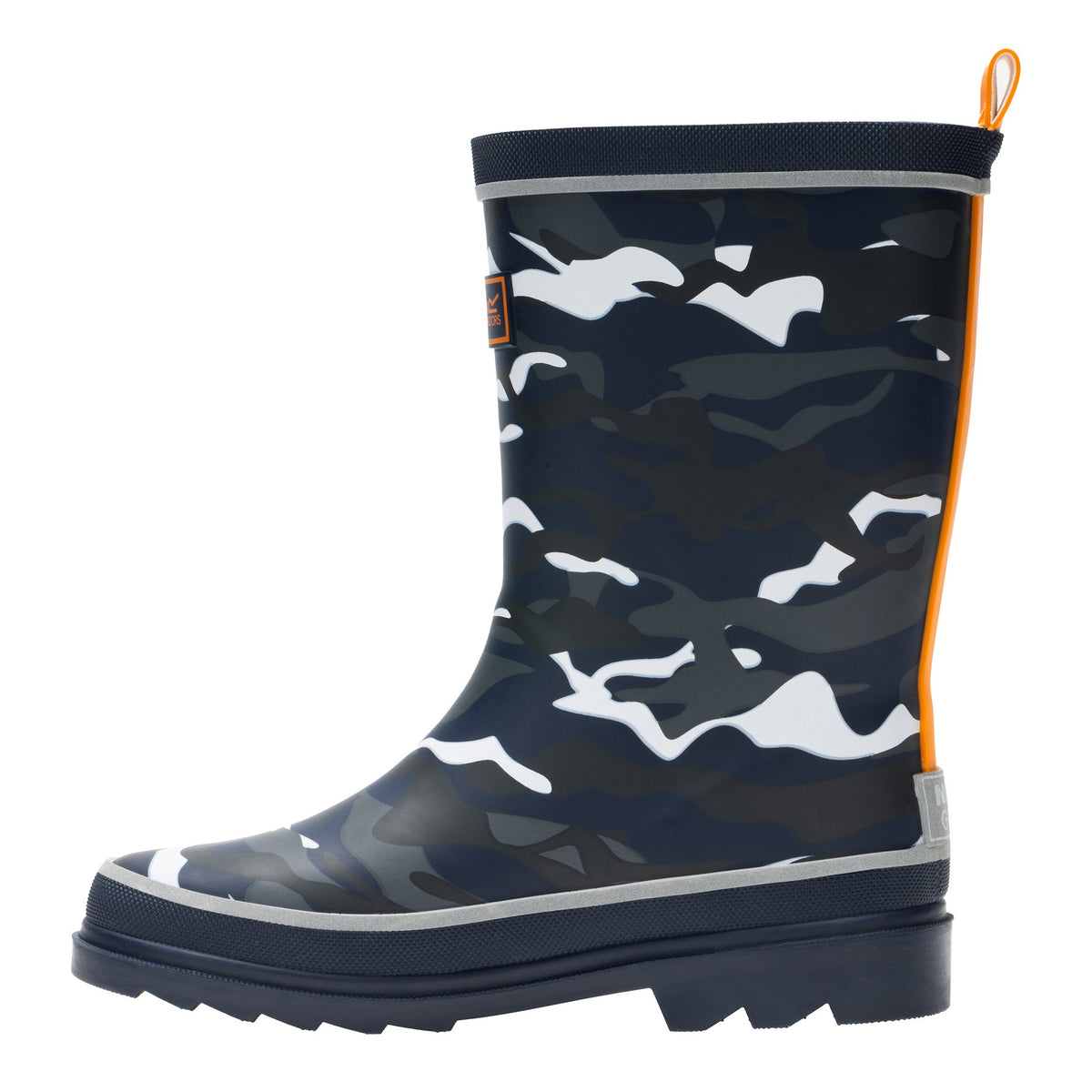 Black - Side - Regatta Childrens-Kids Foxfire Camo Reflective Wellington Boots