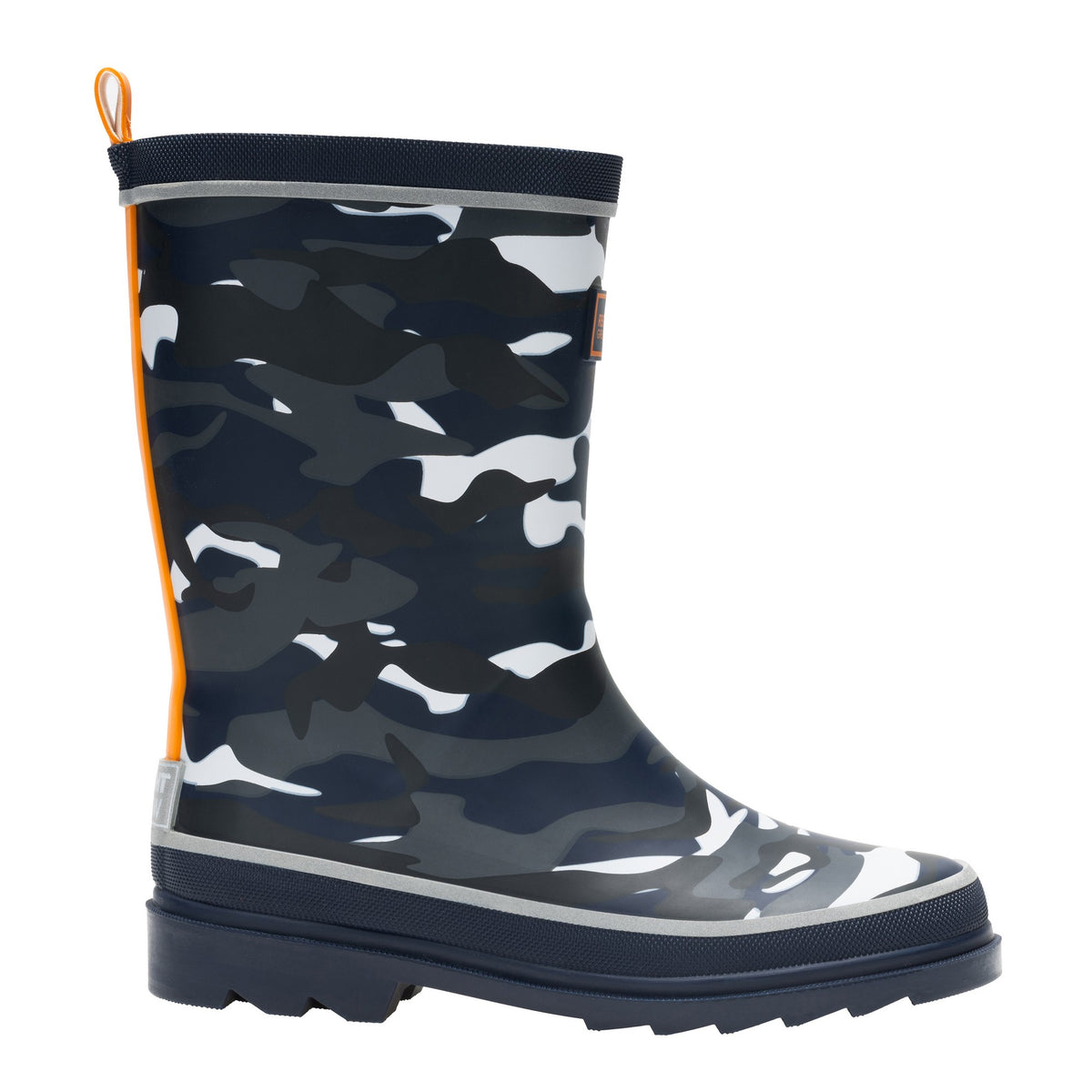 Black - Front - Regatta Childrens-Kids Foxfire Camo Reflective Wellington Boots