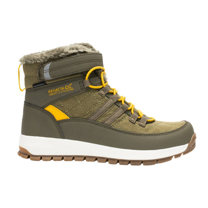 Bark Green-Sunset - Front - Regatta Childrens-Kids Elbourne Snow Boots
