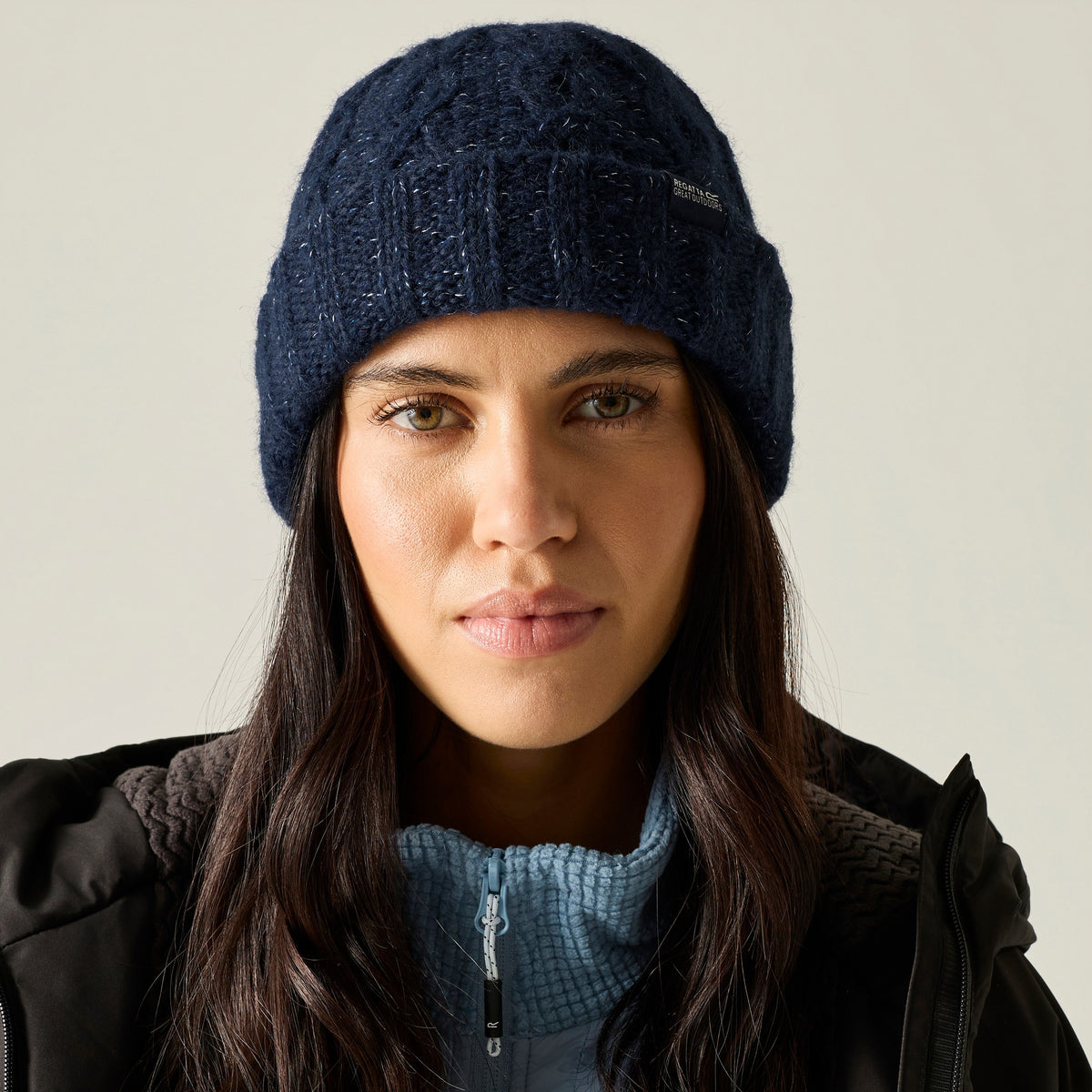 Navy - Close up - Regatta Womens-Ladies Multimix Beanie