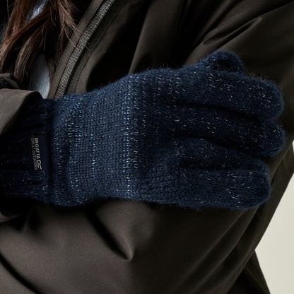 Navy - Close up - Regatta Womens-Ladies Multimix Winter Gloves