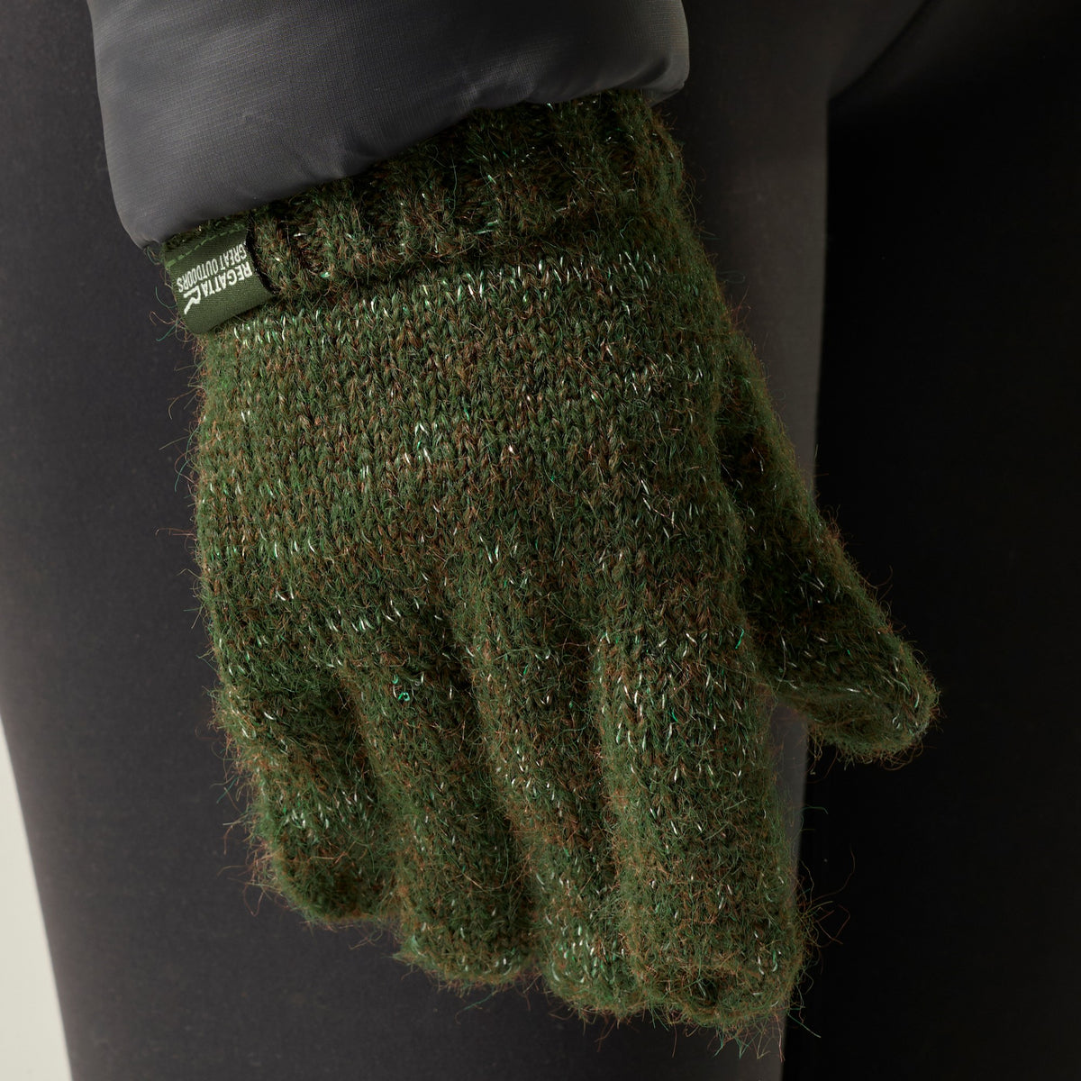 Dark Khaki - Close up - Regatta Womens-Ladies Multimix Winter Gloves