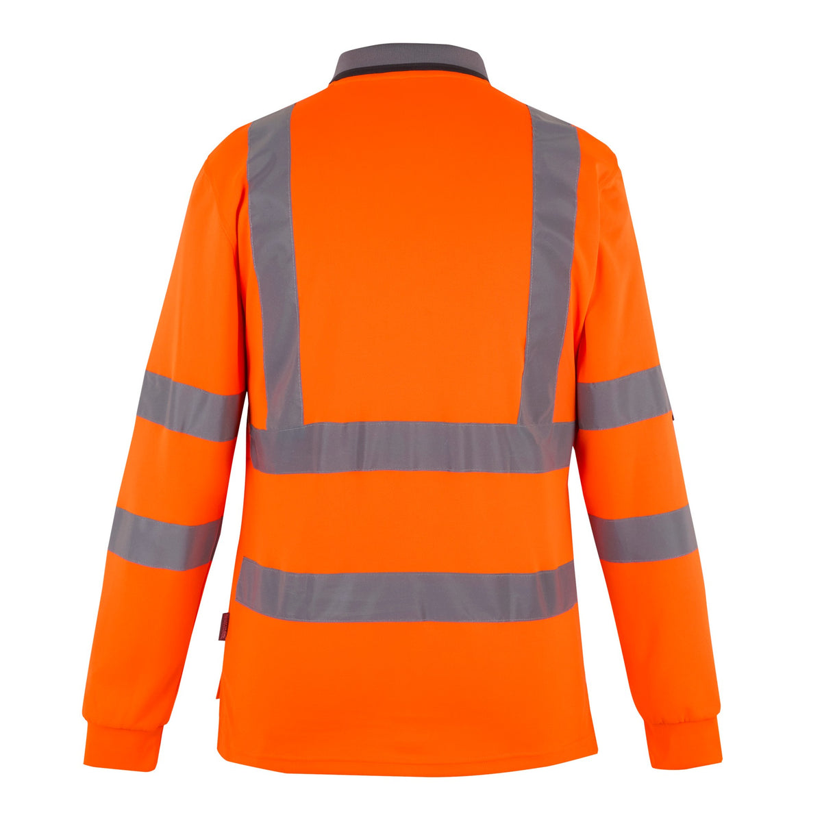 Orange - Back - Regatta Mens Pro Contract High-Vis Long-Sleeved Polo Shirt