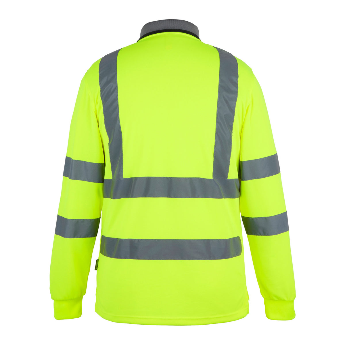 Yellow - Back - Regatta Mens Pro Contract High-Vis Long-Sleeved Polo Shirt