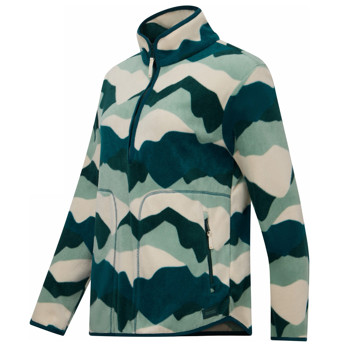Multicoloured - Side - Regatta Womens-Ladies Frankie Abstract Mountain Quarter Zip Fleece Top