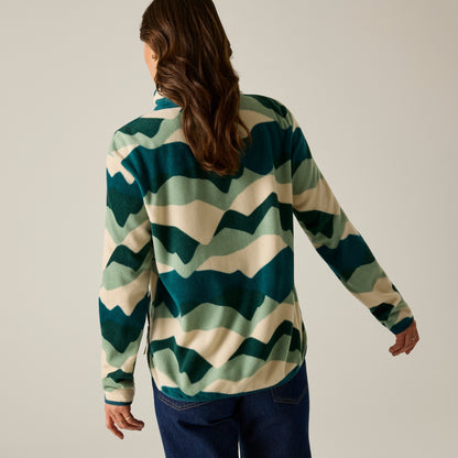 Multicoloured - Pack Shot - Regatta Womens-Ladies Frankie Abstract Mountain Quarter Zip Fleece Top