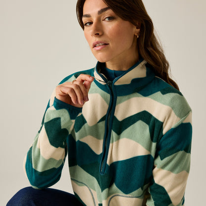 Multicoloured - Close up - Regatta Womens-Ladies Frankie Abstract Mountain Quarter Zip Fleece Top