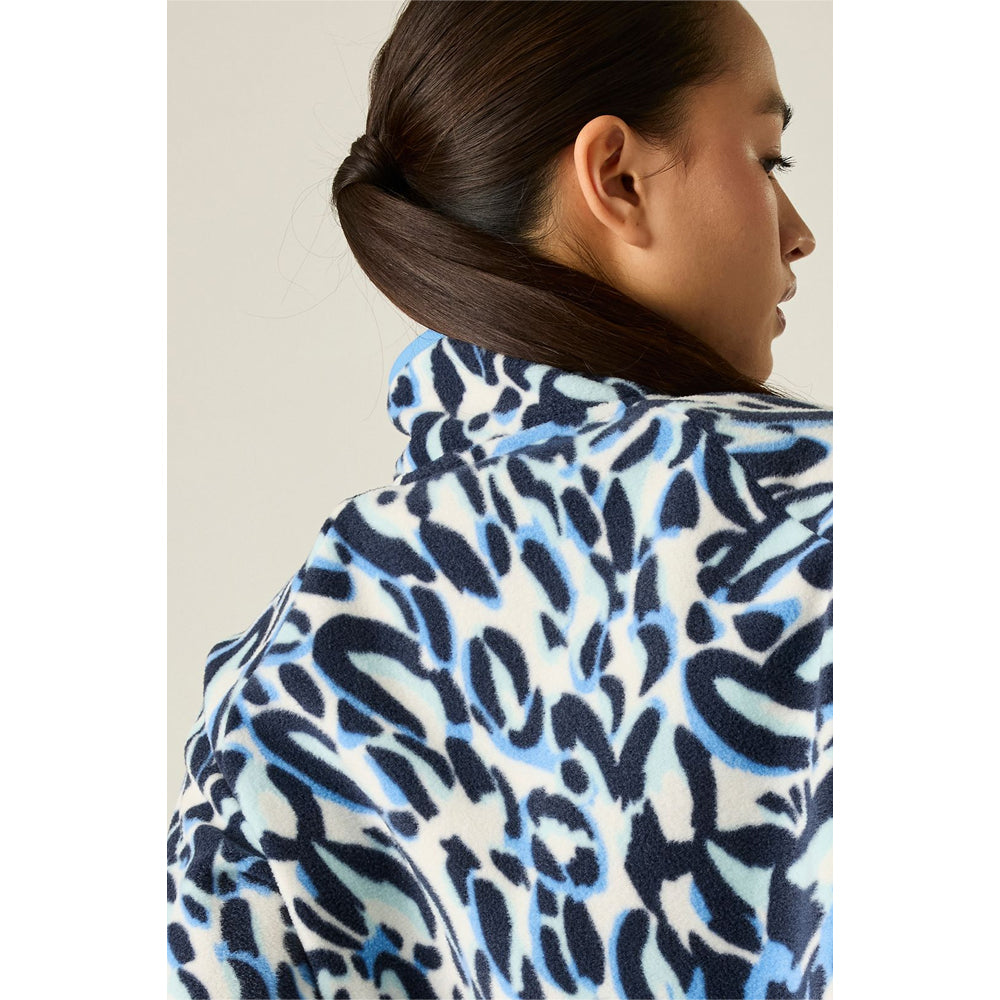 Dusky Blue - Lifestyle - Dare 2B Womens-Ladies Wing It Animal Print Fleece Top