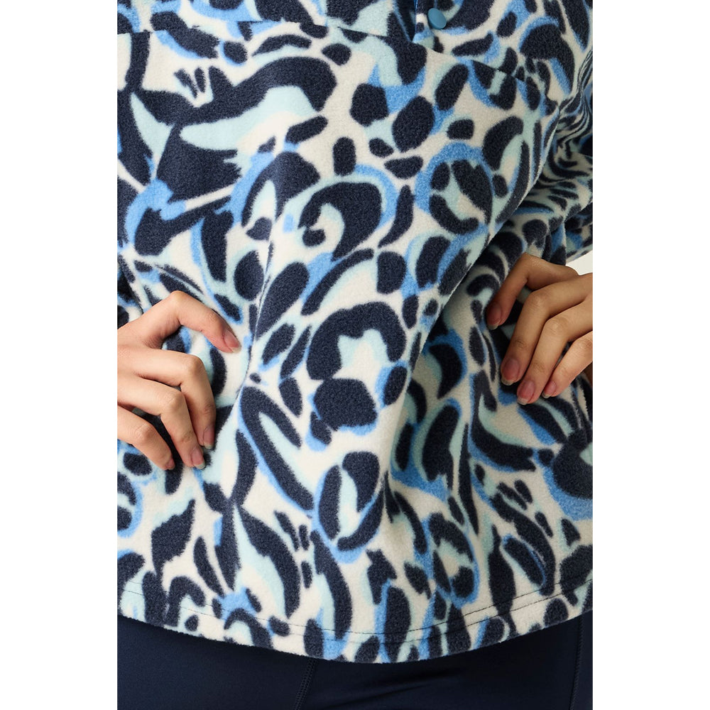 Dusky Blue - Pack Shot - Dare 2B Womens-Ladies Wing It Animal Print Fleece Top