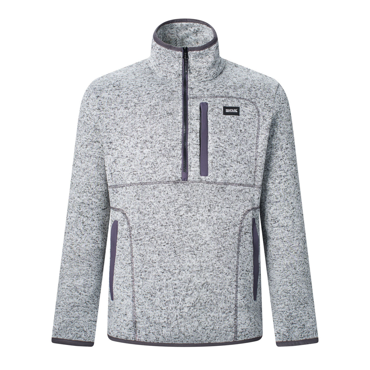 Silver Grey - Front - Regatta Mens Barlee Quarter Zip Fleece Top