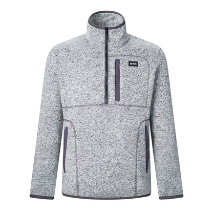 Silver Grey - Front - Regatta Mens Barlee Quarter Zip Fleece Top