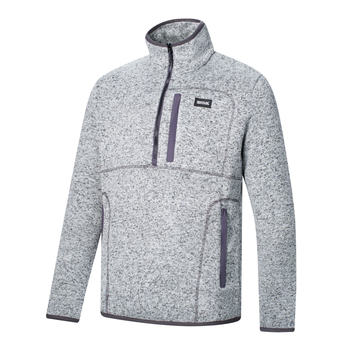 Silver Grey - Side - Regatta Mens Barlee Quarter Zip Fleece Top