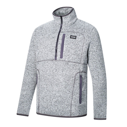 Silver Grey - Side - Regatta Mens Barlee Quarter Zip Fleece Top