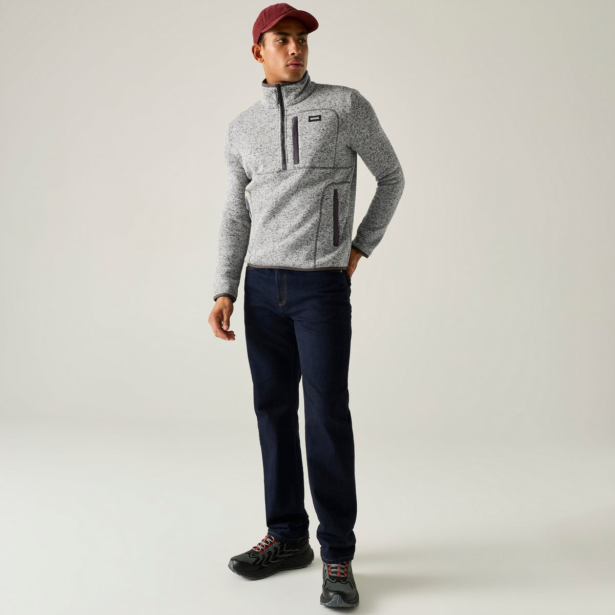Silver Grey - Pack Shot - Regatta Mens Barlee Quarter Zip Fleece Top