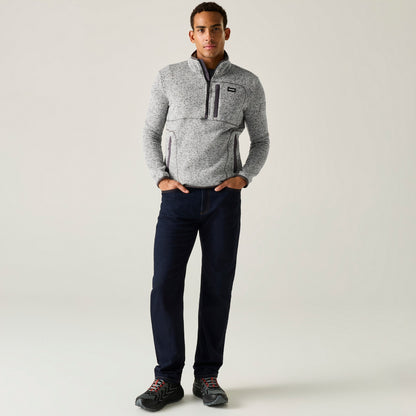 Silver Grey - Close up - Regatta Mens Barlee Quarter Zip Fleece Top