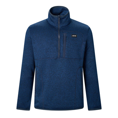 Navy - Front - Regatta Mens Barlee Quarter Zip Fleece Top