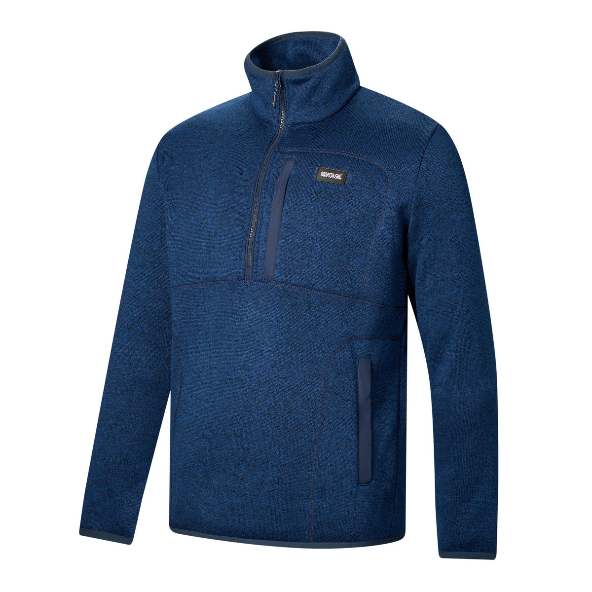 Navy - Side - Regatta Mens Barlee Quarter Zip Fleece Top