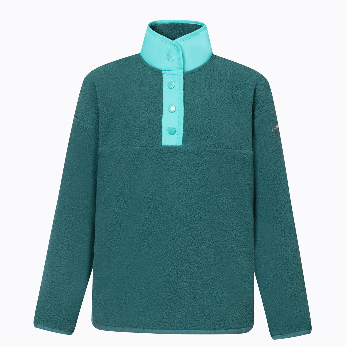 Mediterranea-Turquoise - Front - Regatta Childrens-Kids Eva Button Detail Fleece Top