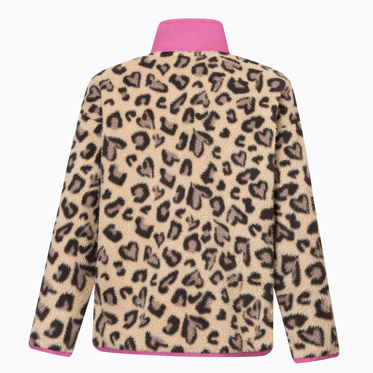 Mocha-Violet - Back - Regatta Childrens-Kids Eva Leopard Print Buttoned Fleece Top